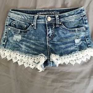 Almost Famous shorts with lace bottoms size 1